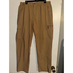 Outdoor Sports Men's Size XXL Tan Lightweight Zipper Pocket Quick Dry pants carg